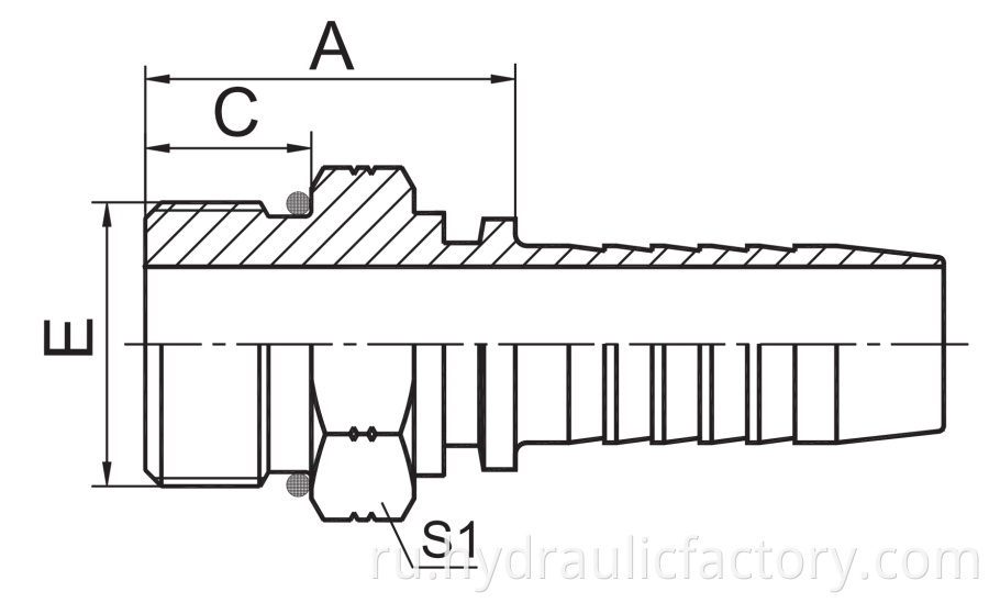 Sae O Ring Male Hydraulic Fitting Drawings